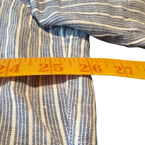 Untuckit Westrey Wrinkle Resistant Blue Striped Linen Short Sleeve Shirt XXL - Picture 2 of 7